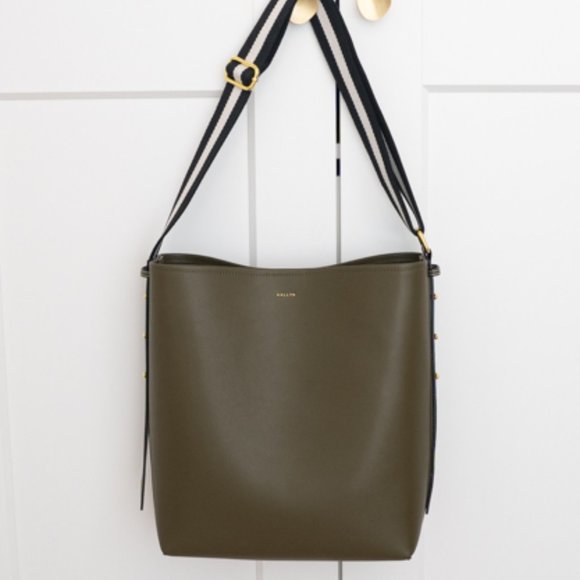 Jolina Leather Bucket Tote - Olive - Picture 7 of 12